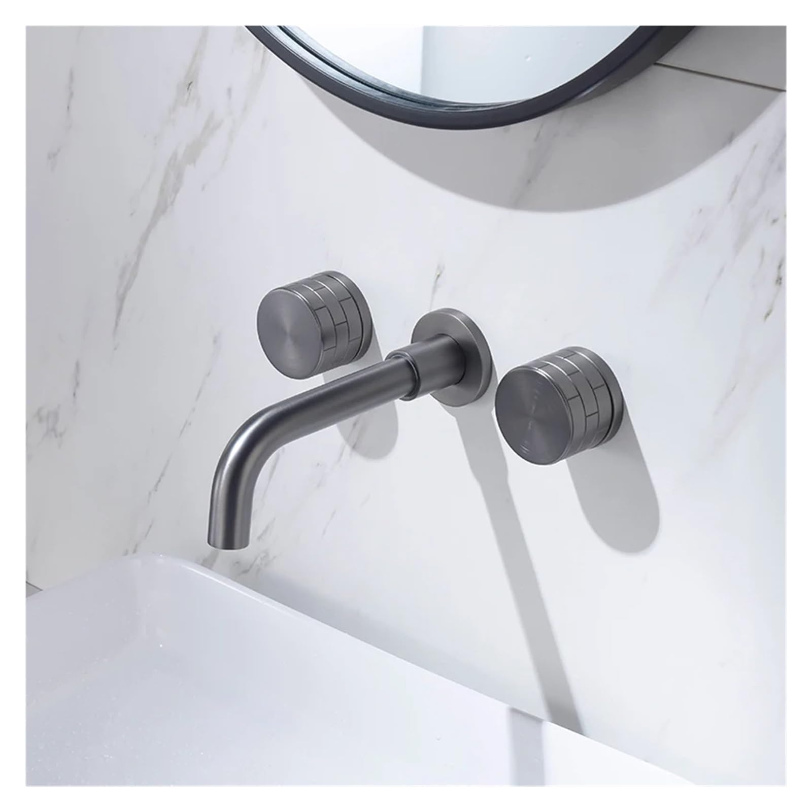 Robinet de lavabo mural or brossé mélangeur cuisine eau chaude froide pour vasque