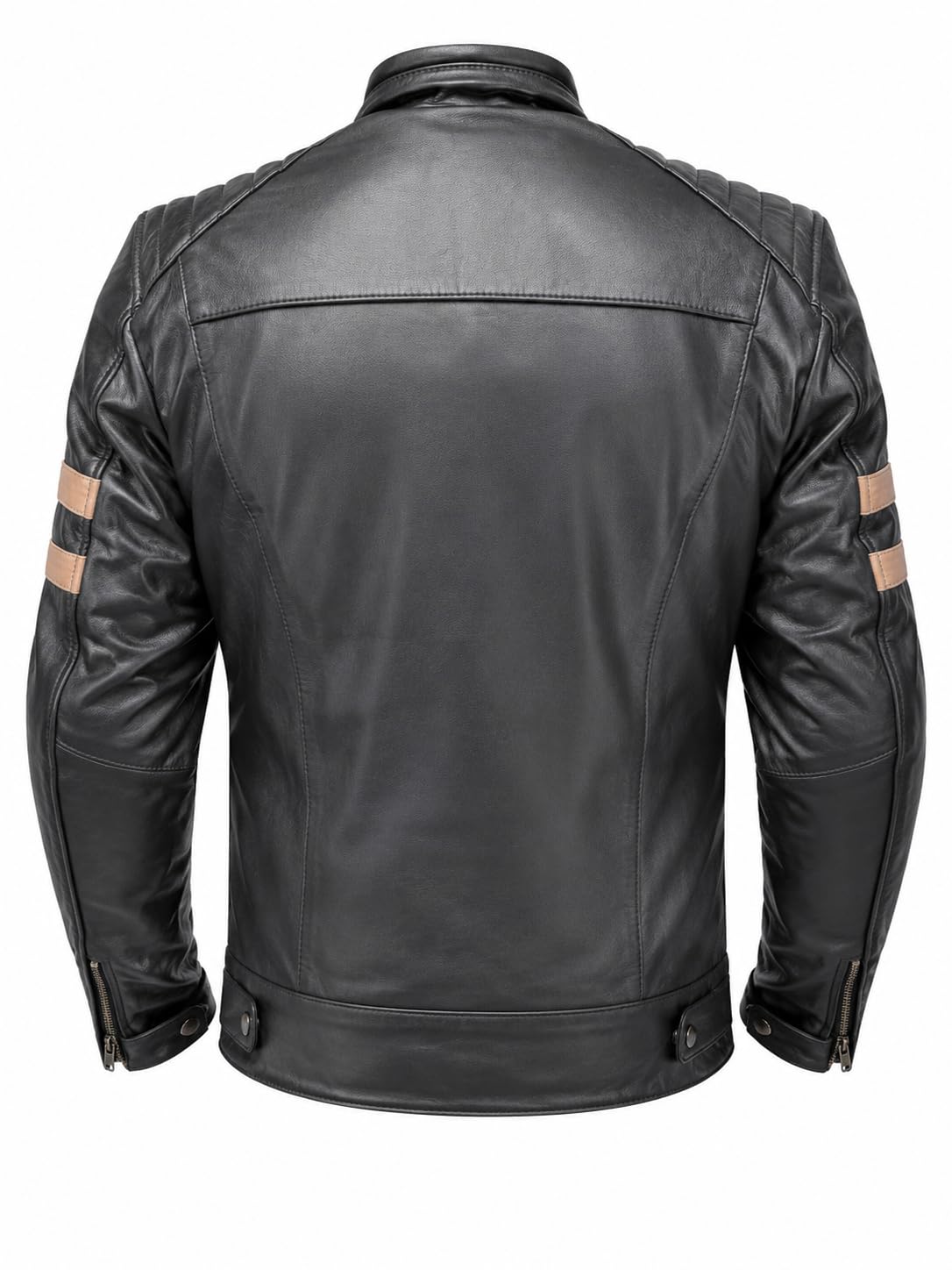 STORM Giacca da Moto in Pelle Uomo Vintage Biker con Fodera Termica Staccabile - Giubbotto Moto Protettivo con Zip di Espansione e Tasca sulla Manica