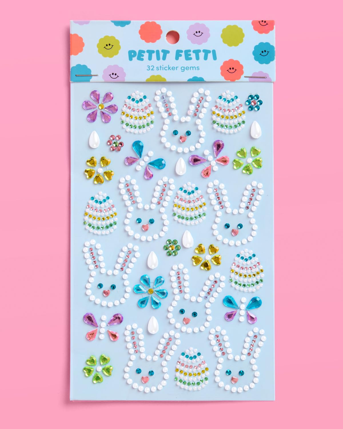 xo, Fetti Kids Easter Gem Set – 32 Sticker Set | Kids Party, Gems, Easter Crafts, Spring, Bunny, Eggs, Butterfly, Pastel, Jewels, Stickers, Face, Body, Basket