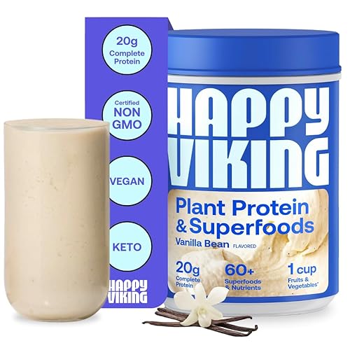 Miniatura 8 de Happy Viking Proteína de fresa + superalimentos en polvo, creado por Venus Williams, 0.71 oz de proteína, bajo en carbohidratos, ceto, vegano, sin