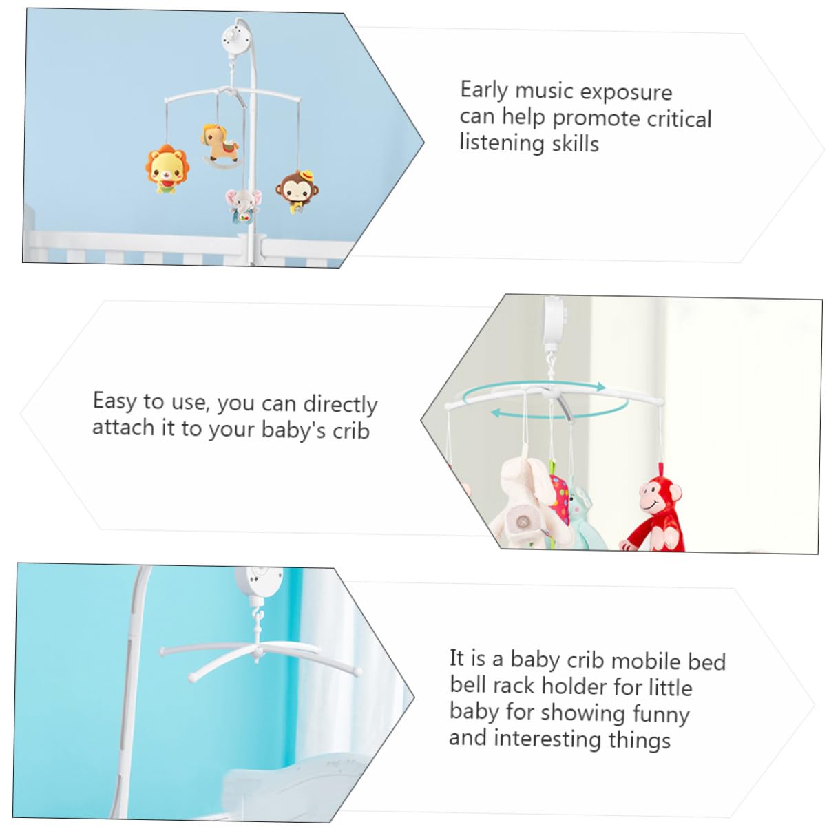 Gatuida Campana Musical Colgante De Soporte Para Móvil De Cuna Juguetes Para Cama De Soporte Colgante Para Campana De Cama