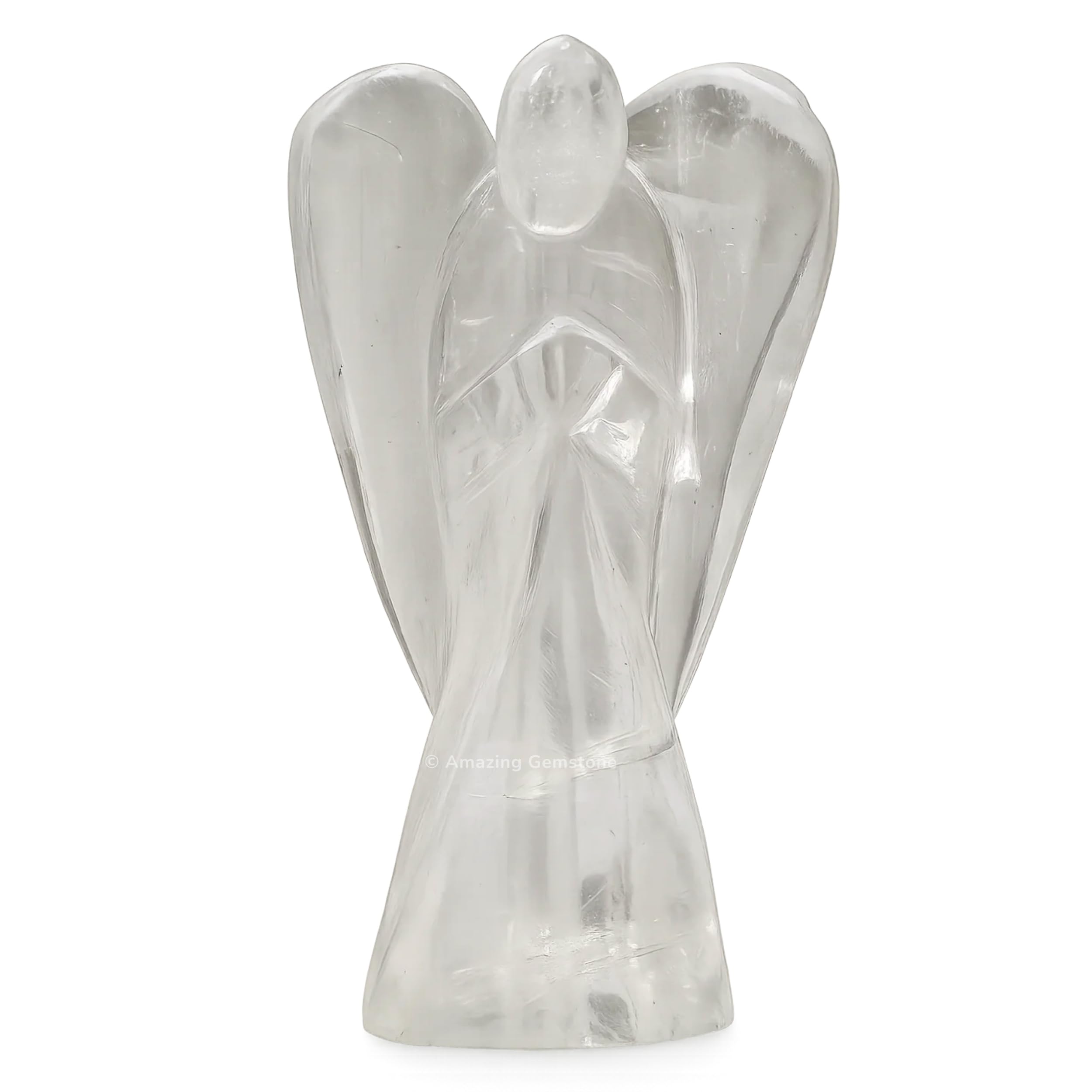 Photo 1 of Amazing Gemstone Clear Quartz Angel - Clear Quartz Crystal Angel and Pocket Guardian Angel Crystal Figurines (2 inches)