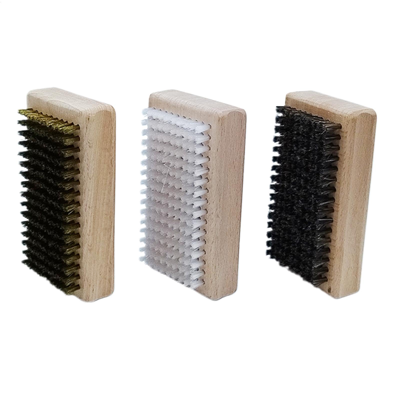 Kit de de esquí, Juego de 3 cepillos de de reparación, 12 x 6,6 x 2 cm, Juegos de cepillos de Cuidado portátiles, Adorable Cepillo de con Crin de Caballo, Nailon y latón para encerar