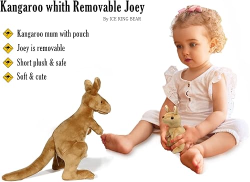 Miniatura 2 de Ice King Bear Peluche canguro con peluche extraíble Joey, 12 pulgadas