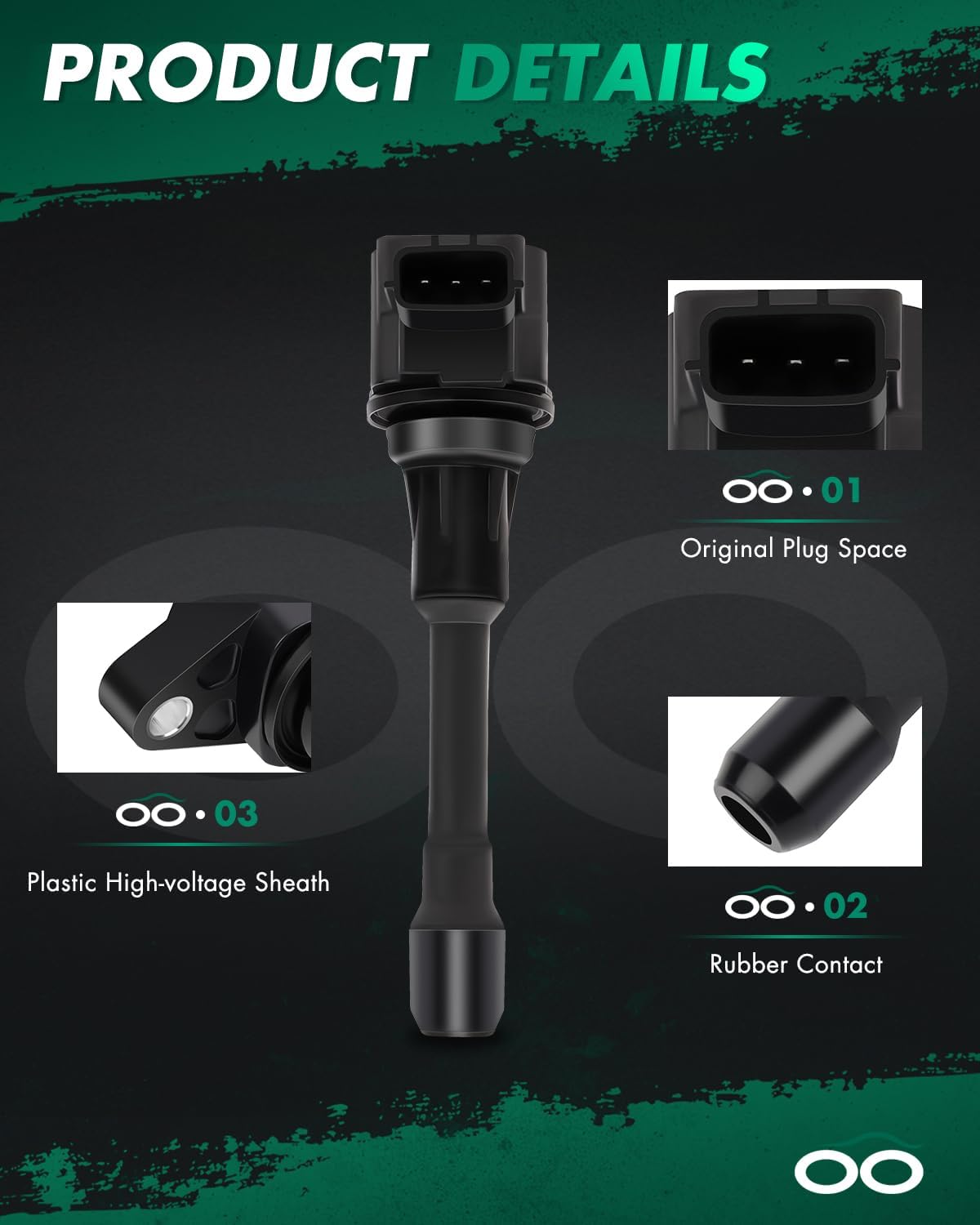 SCITOO 100% New 4PCS Ignition Coil Set Compatible for Suzuki Equator 2.5L 2009-2012 Automobiles Fit for OE: UF509