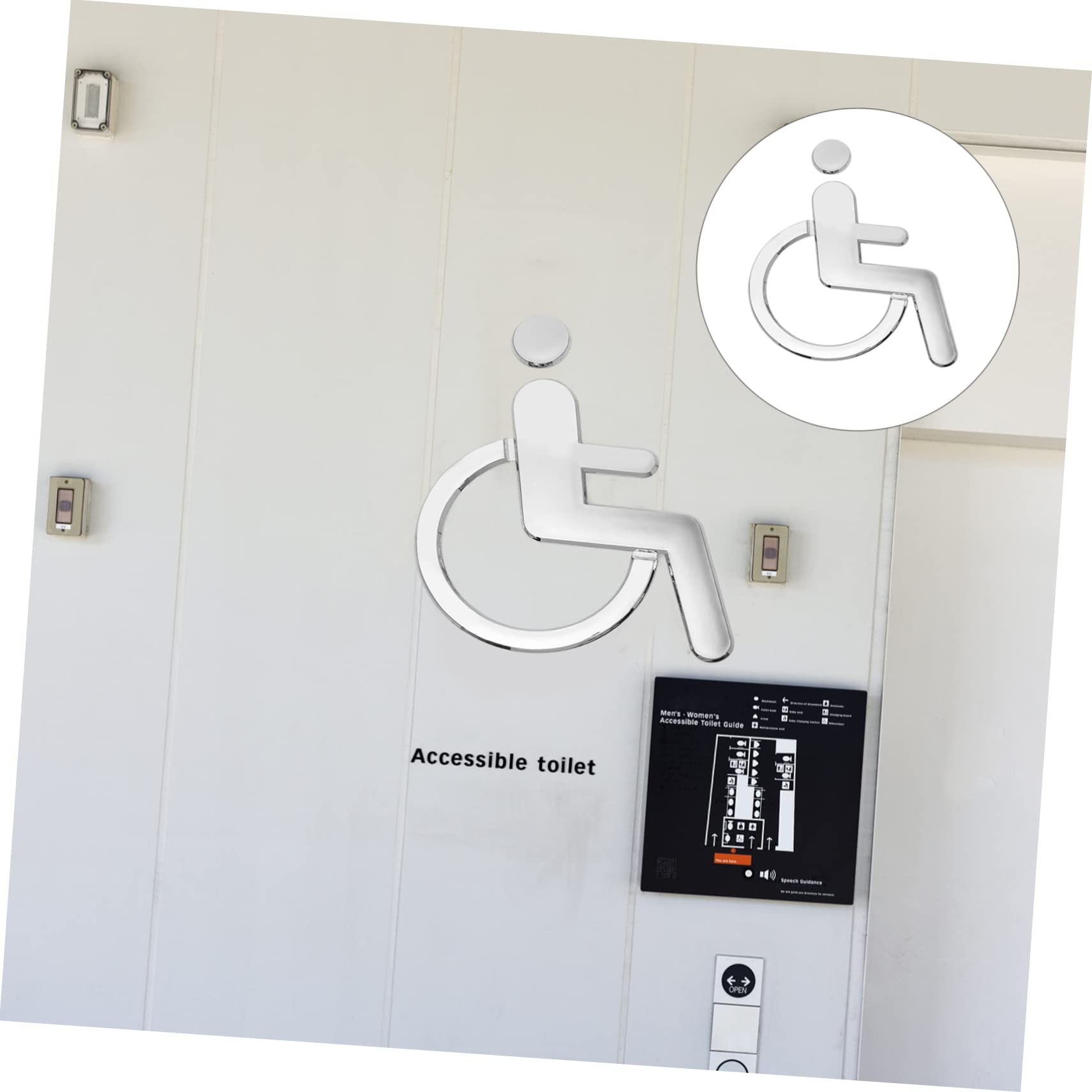 Mobestech 5piezas Señal De Inodoro Para Discapacitados Placa De Aseos De Abs Para Públicos Instalación y