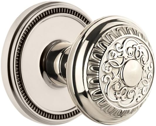 Grandeur 820886 Soleil Rosette Privacy with Windsor Knob in Lifetime Brass, 2.75
