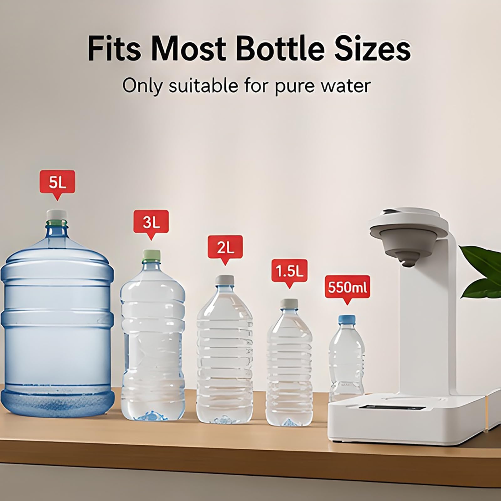 Elektrische Wasserflaschenpumpe, USB-Spender mit 4-Stufen-Steuerung | Tragbare automatische Trinkwasserpumpe mit quantitativer Dosierung, geräuscharmem Betrieb und One-Touch-Bedienung