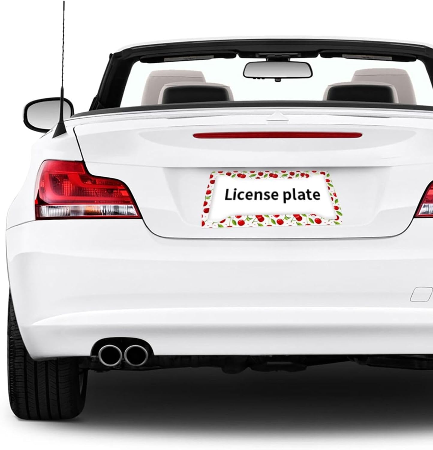 Cute Cherry License Plate Frames 2 Pack License Plate Cover Holders Stainless Steel Aluminum Decorative Car Tag Holder 2 Holes with Screws for Women Men Universal Vehicles Frame