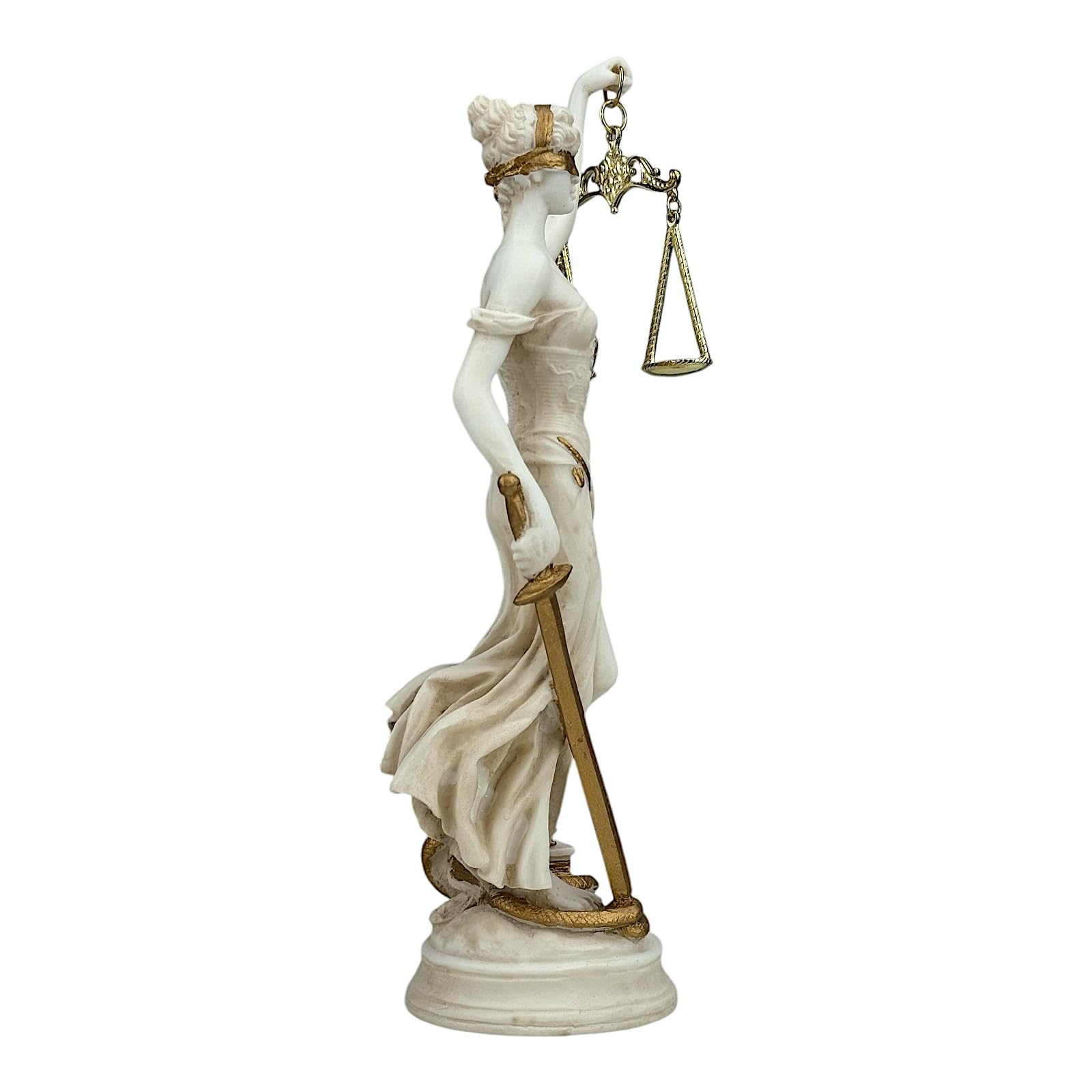 Themis - Estatua de pátina gris de la diosa griega romana de la justicia, 26 cm