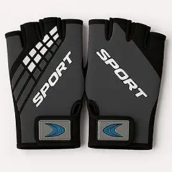 Luva Esportiva Meio Dedo Masculina Antiderrapante Para Ciclismo Academia Crossfit Musculação Proteção Confortável Ajustável Resistente Bike Treino Fitness Esporte