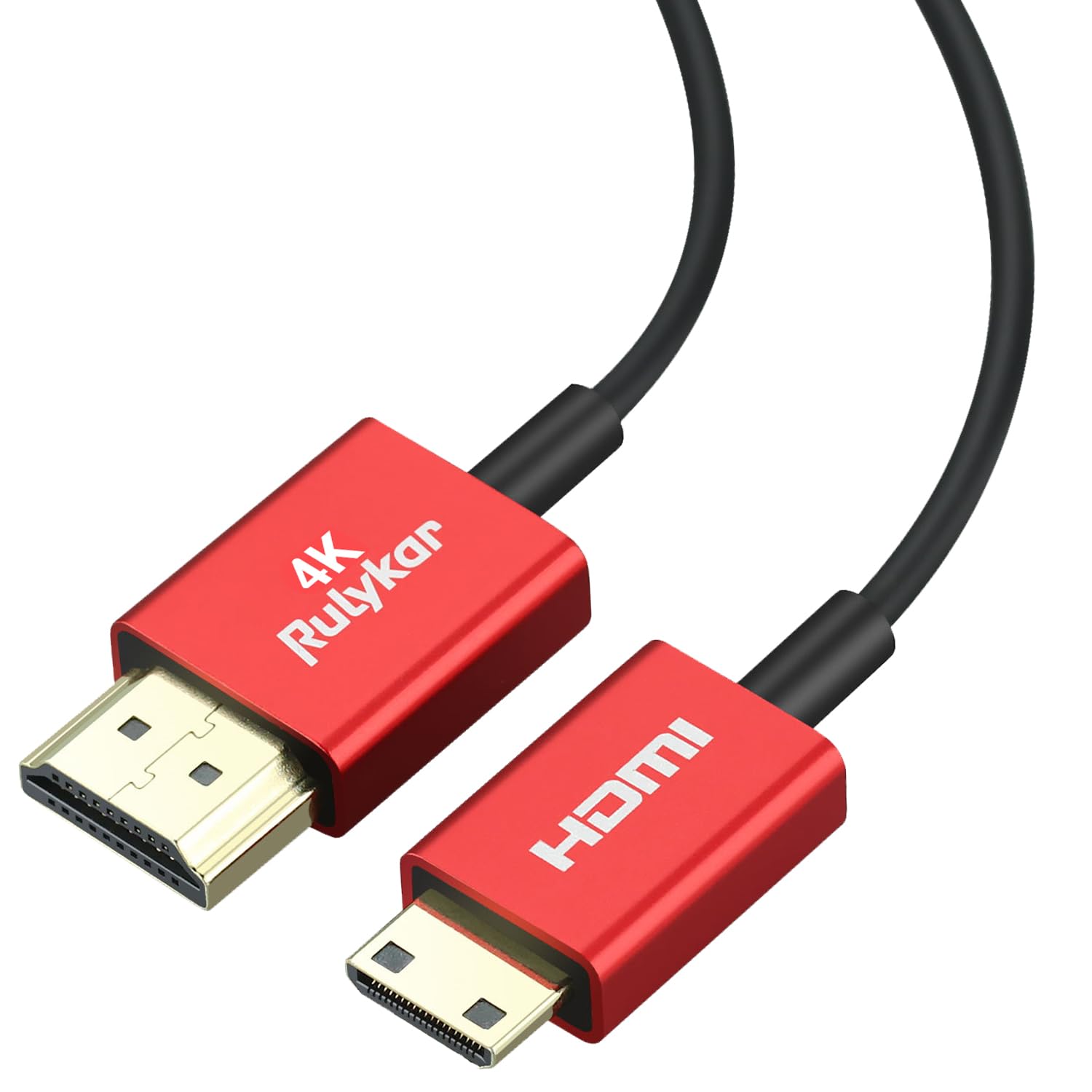 Short 4K Mini HDMI 2.1 Cable 1.0ft/0.3m,Ultra High Speed 18Gbps Thin HDMI Cord Φ2.5mm,4K@60Hz,Compatible with Camera,Camcorder, Tablet and Graphics/Video Card, Laptop