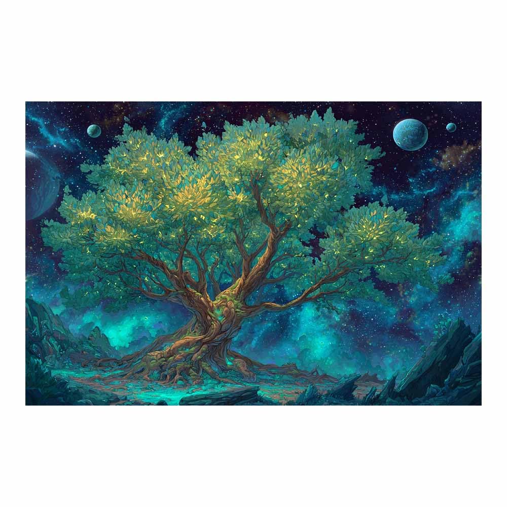 XENIOU Tree Wall Art Sparksling ethereal tree canvas painting wall art, Living Room Bedroom Hallway Stairs Decoration.(Multicolor)-70x100cm Unframed