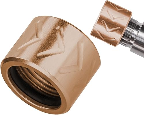 Vista 76 de NDZ Performance Protector de rosca de barril de 1/2x28 pulgadas de aluminio anodizado y acero inoxidable Cerakote o PVD con junta tórica, fabricado