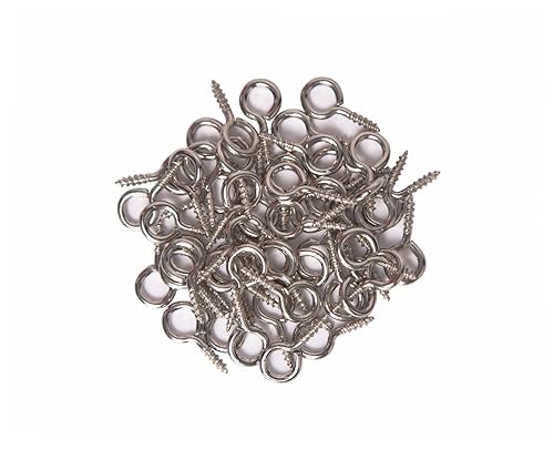 Miniatura 6 de Mariyandh 260 piezas de ganchos de ojo de tornillo de metal plateado de 0.67 pulgadas a 1.1 pulgadas y tornillos de ojal pequeños (0#-5#, 260