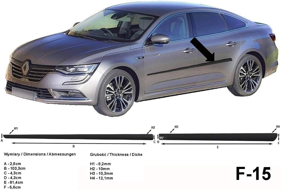 Spangenberg Side Protection Strips Black for Renault Talisman Saloon from 02.2016 - F15 (370001507)