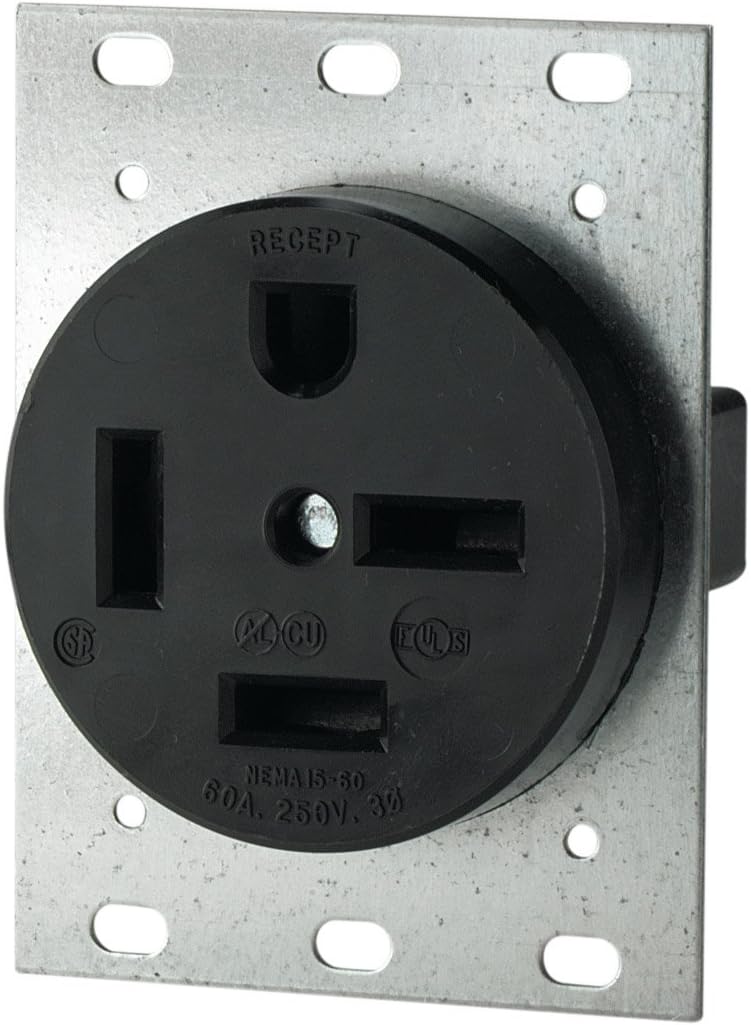 Eaton 8460N 60 Amp 250V 15-60 3-Pole/4-Wire Power Receptacle
