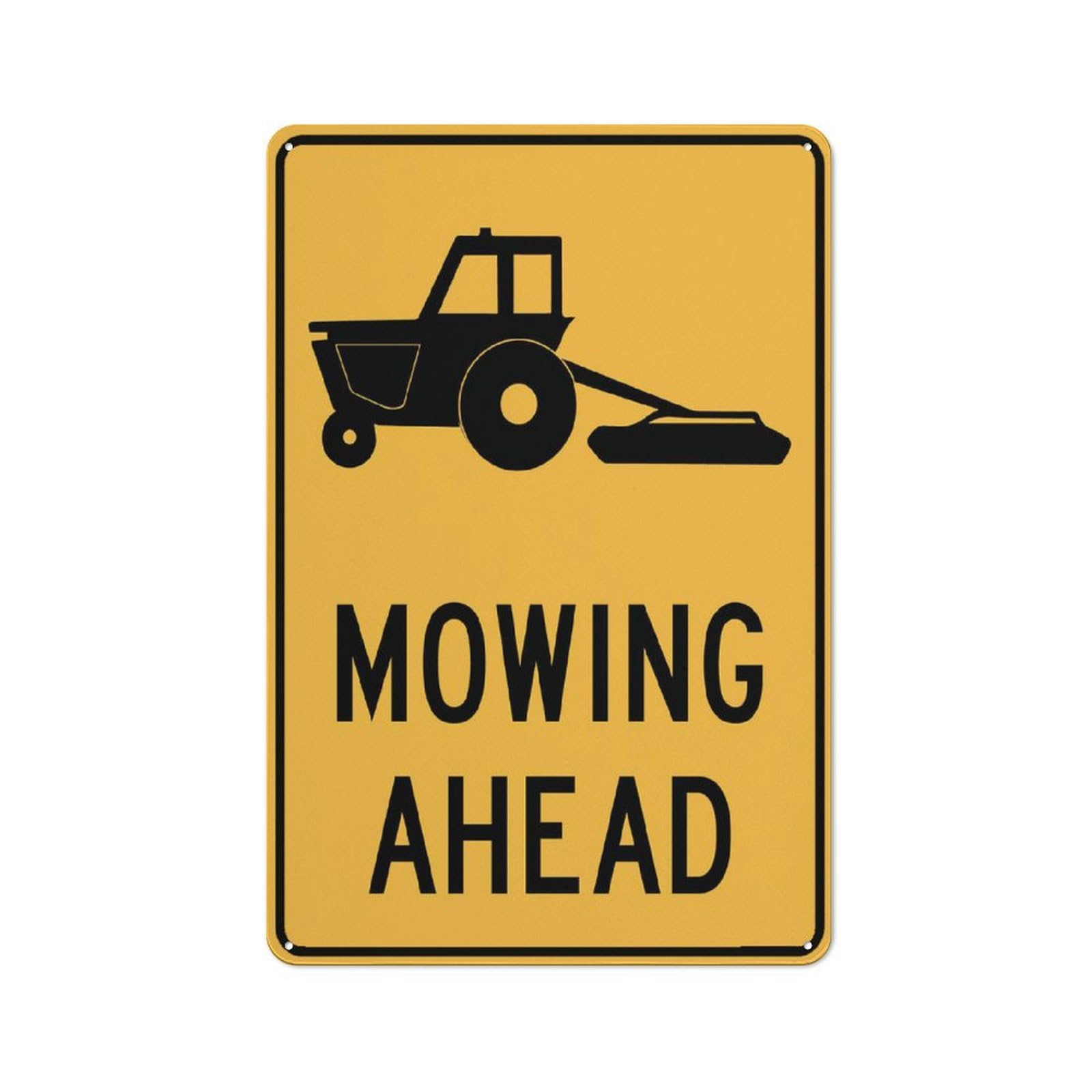 Mowing Ahead Sign Warning Tin Sign Home Kitchen Farm Garden Garage Wall Decor 12X8Inch
