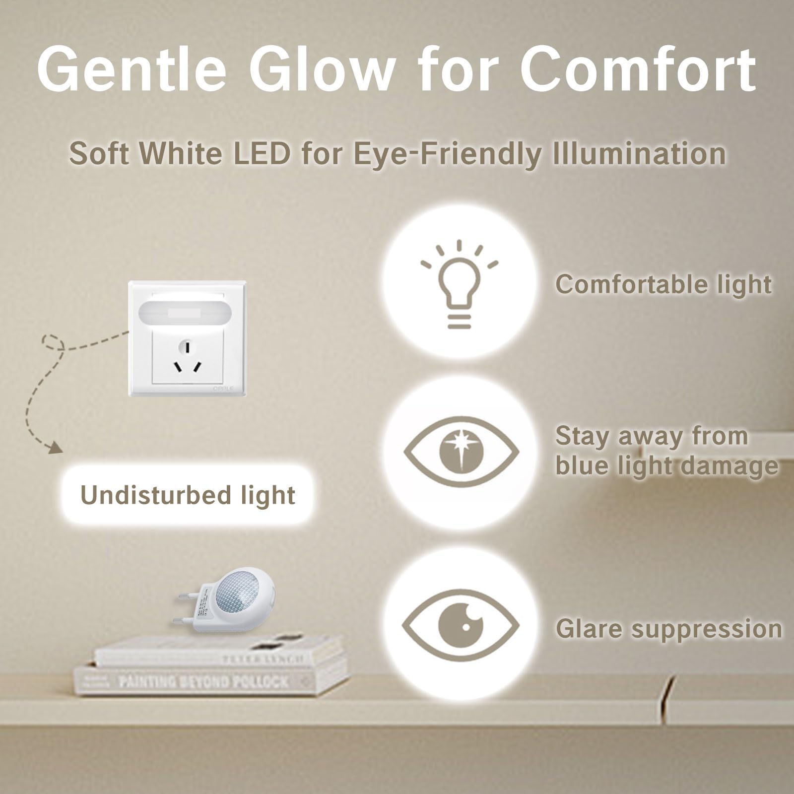 YAFIYGI Travel Night Light Portable Plug-in 0 7W Travel LED Night Light Foldable Mini Tiny Lights for Hotel — view 2