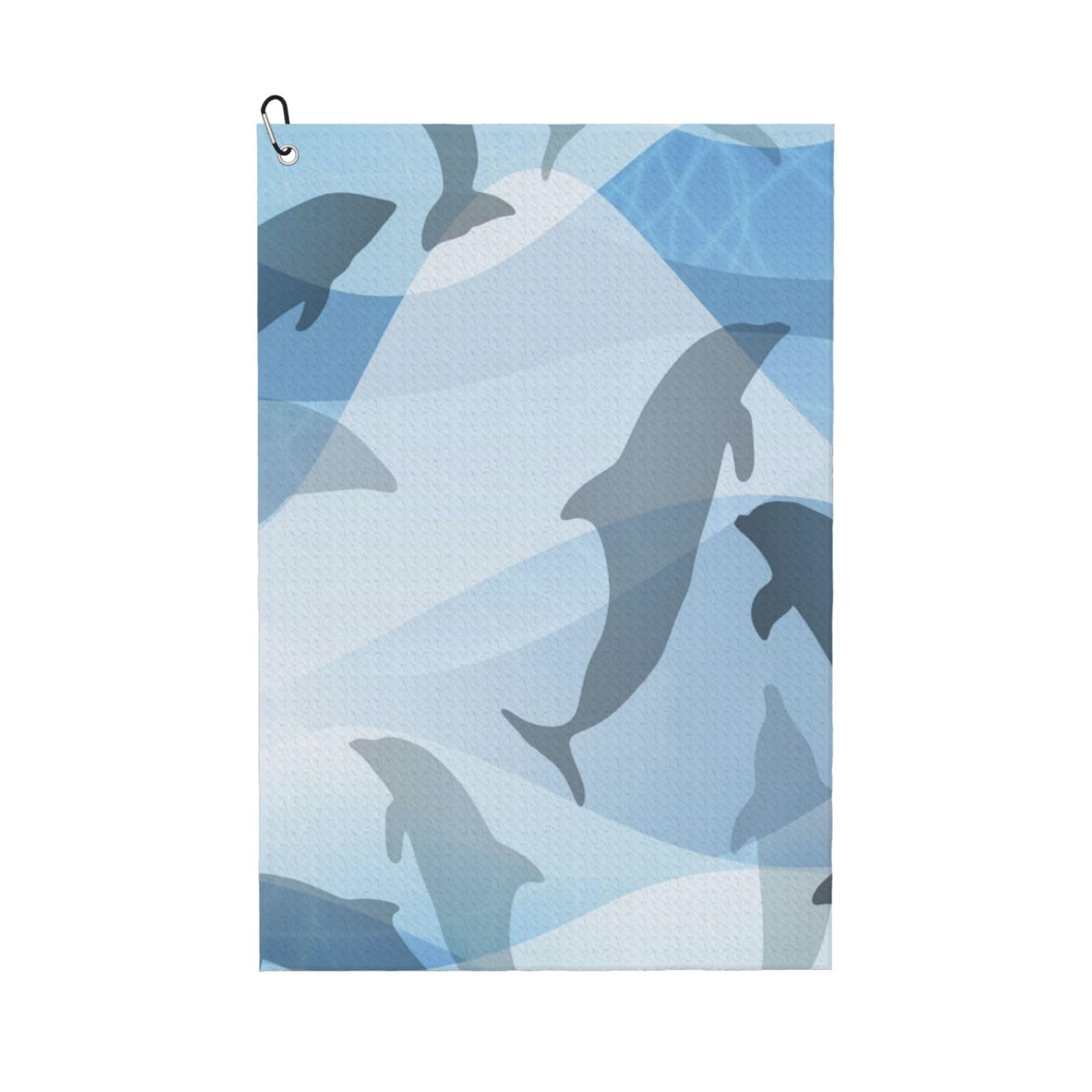 Hnnkloy Dolphin Fish Silhouette, 16x24 in Portable Waffle Golf Towels with Carabiner Clip for Golf Bag