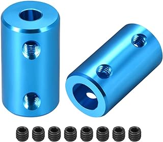 uxcell 5mm to 8mm Bore Rigid Coupling Set Screw L25XD14 Aluminum Alloy,Shaft Coupler Connector,Motor Accessories,Blue,2pcs