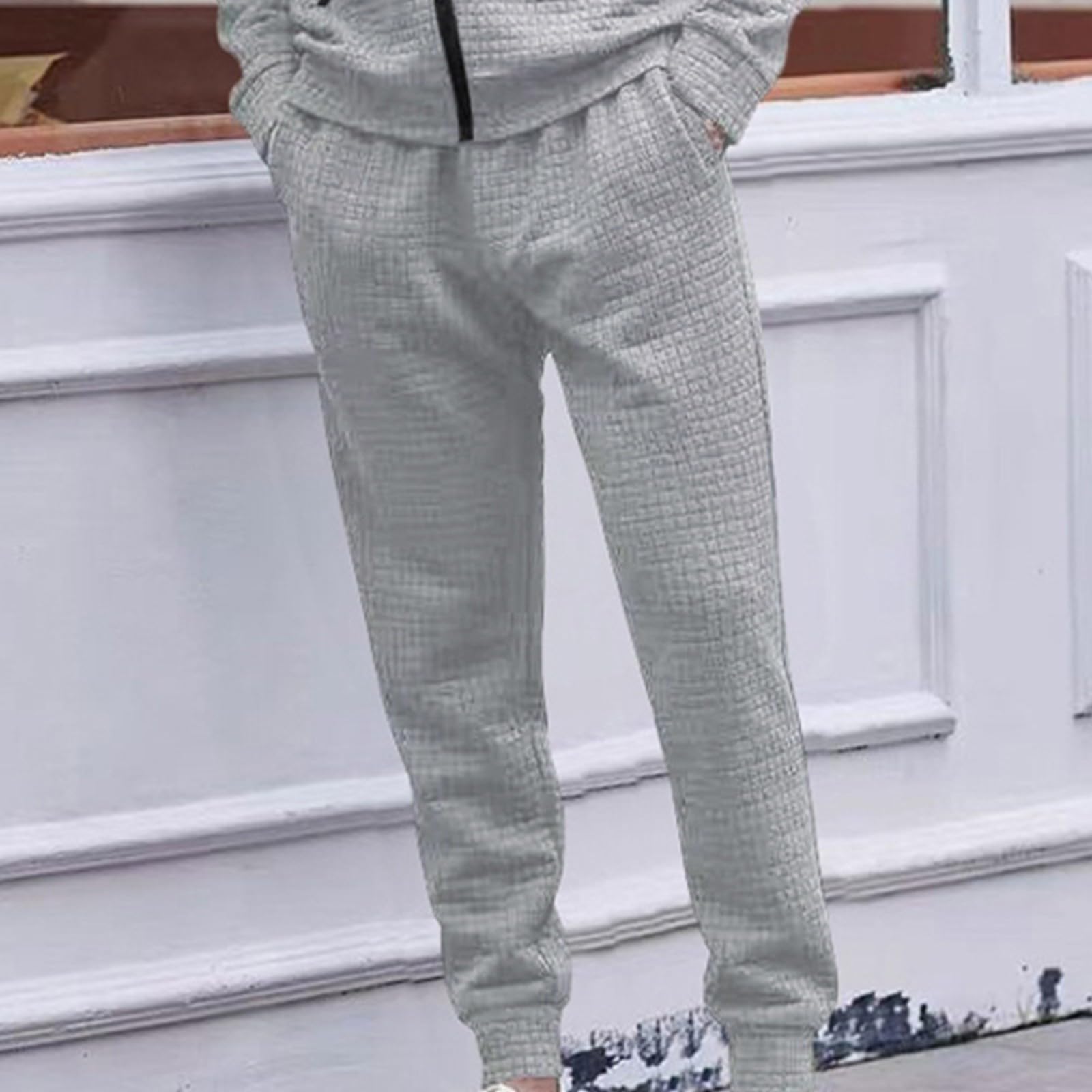 Pantalon de jogging long pour homme avec gaufré, pantalon de sport avec