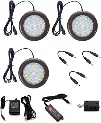 Lightkiwi H4294 3.5 inch Warm White LED Puck Lights - Premium Kit (3 Pack)