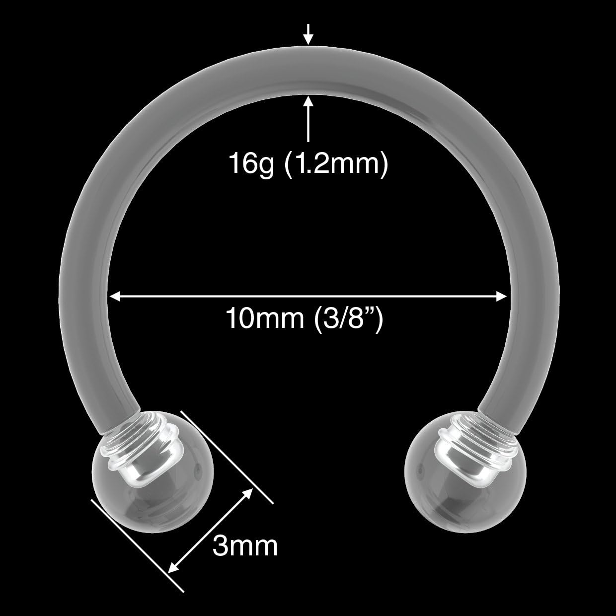 4pc 16g Lip Piercing Retainer Nose Daith Cartilage Tongue Labret Clear Retainers Tragus Eyebrow Nostril Septum Ear Plastic Conch 16 Gauge Rook Cheek Medusa Flat Monroe Helix Acrylic Curved