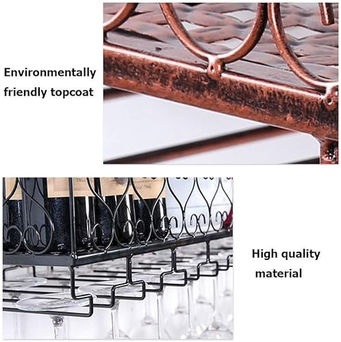 Miniatura 6 de LaseVe Estante de vino, estantes de metal montado en la pared, soporte para botellas de vino, estante de vino montado en la pared  Altura ajustable