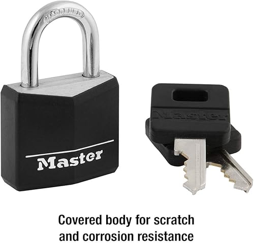 Miniatura 4 de Master Lock 131D - Candado con llave de aluminio cubierto de 1-316 pulgadas de ancho, un paquete, negro