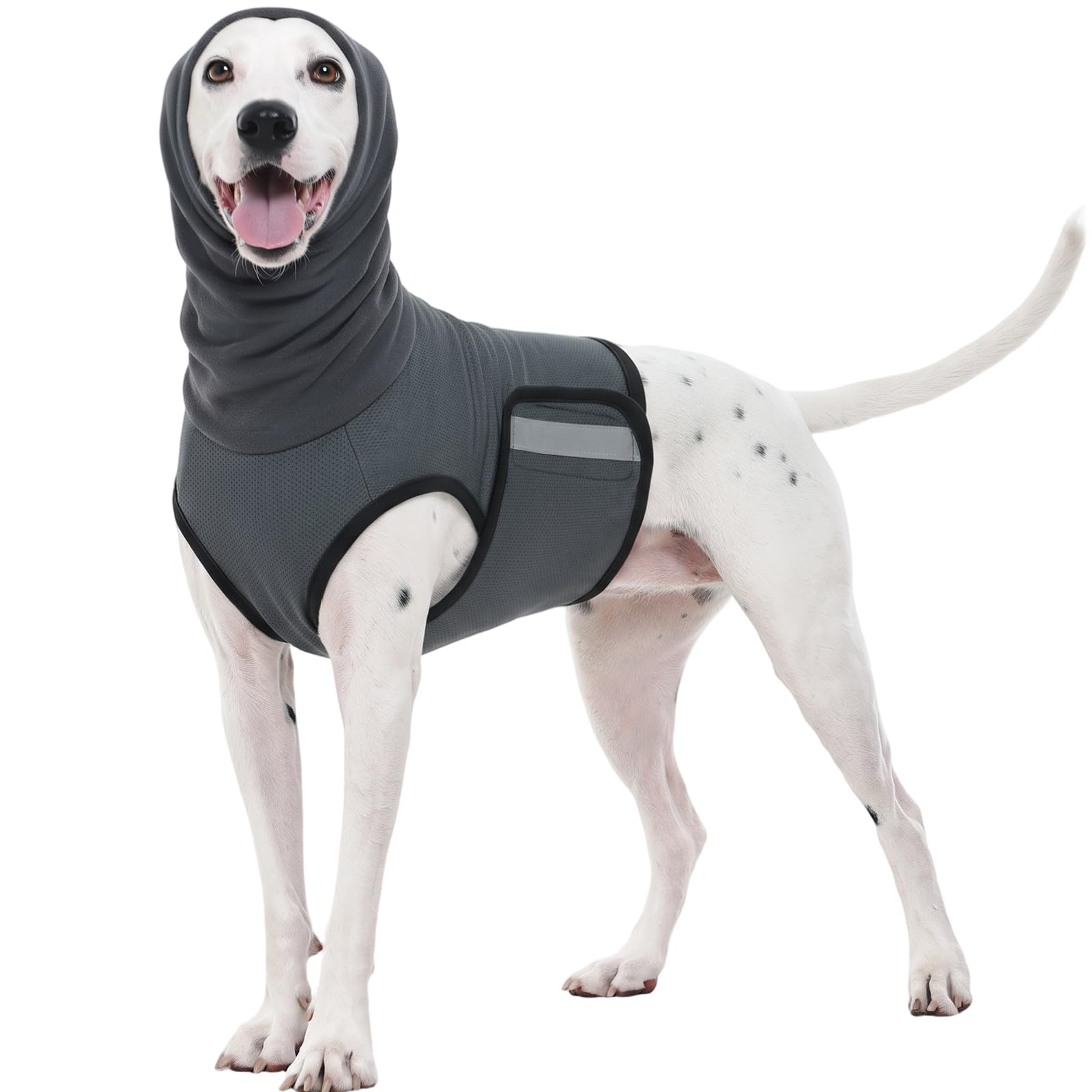 Kuoser Dog Anxiety Relief Jacket Calmling Coat Ear Muff for Nervous Dog, XL