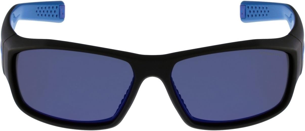 Nike Grey with Flash Lens Brazen R Sunglasses, Matte Black/Military Blue