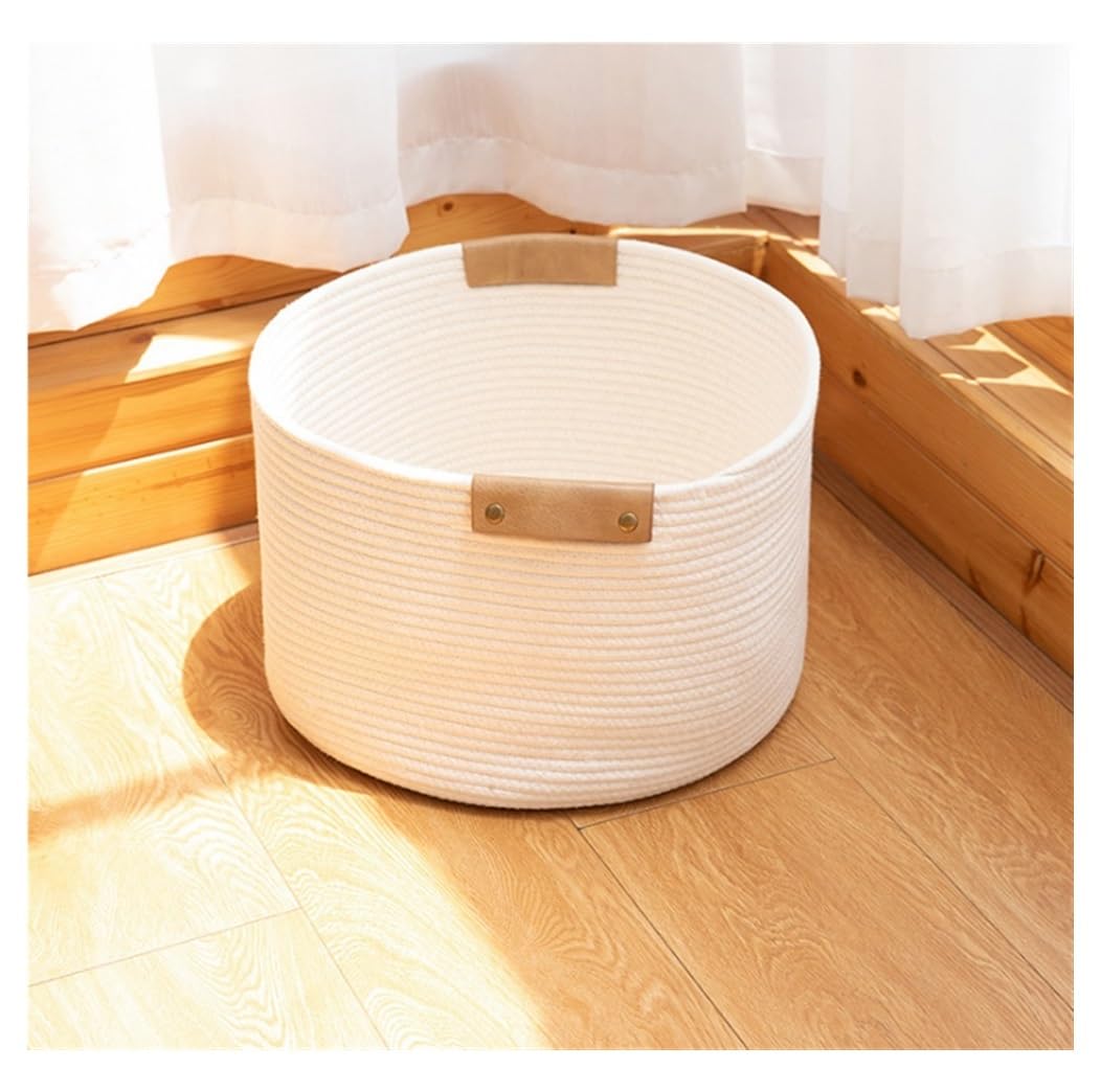 Kosz Na Pranie Kosz Na Bieliznę Kosz Na Pranie Z Tkanej Liny Bawełnianej Domowy Wiadro Organizer Pulpit Kosz Na Pranie Pojemnik Na Pranie Skrzynia Na Pranie (Color : C, Size : 38 * 28cm)