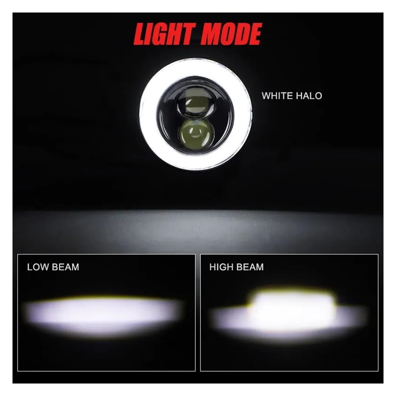 Para Coche Camión Remolque Tractor Para ATV 12V 24V 3 Pulgadas Luz Trabajo Redonda Foco LED Ojos Ángel Faro Antiniebla DRL Blanco Motocicleta Faro(2 piezas)