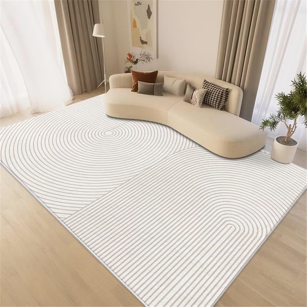 Tapis doux gris 80x160cm aux lignes graphiques modernes
