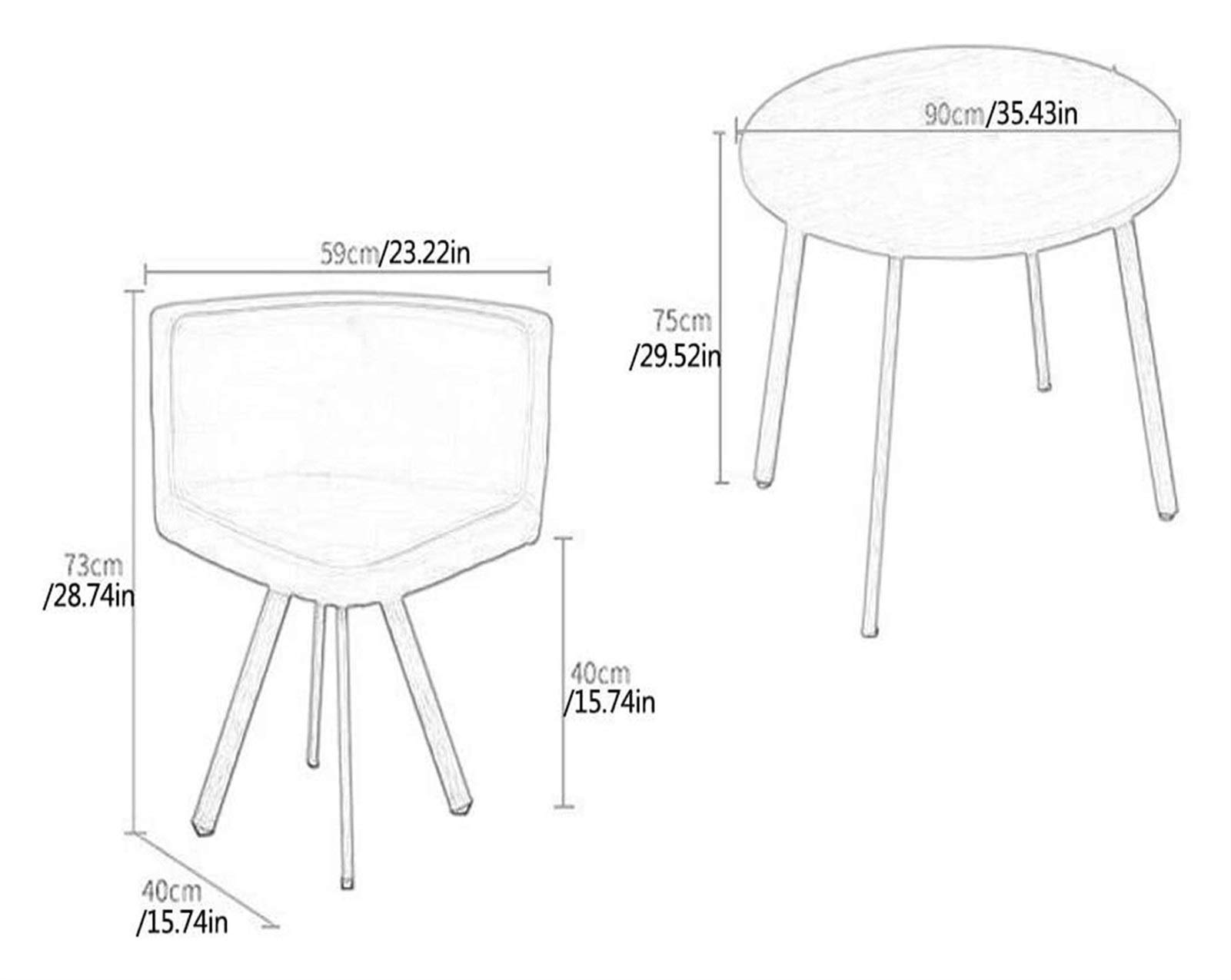 Set tavolino e sedia creativo per il tempo libero semplice casa cucina 90 cm tavolo rotondo in legno balcone soggiorno ufficio reception (colore: viola) (verde erba)