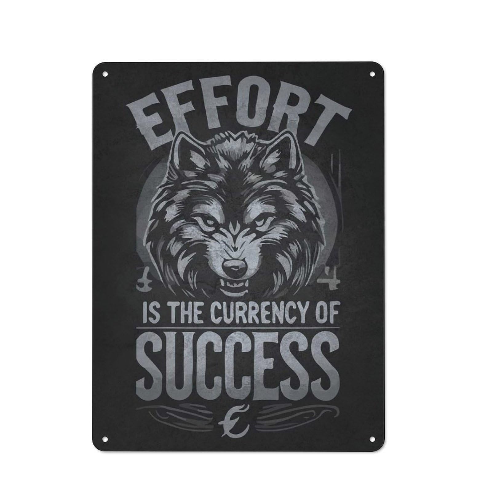 Junmoney Style Retro Metal Wall Sign 40X30cm Featuring Effort Currency Of Success For Garage Wall, For Garage, Workshop And Man Cave Decoration