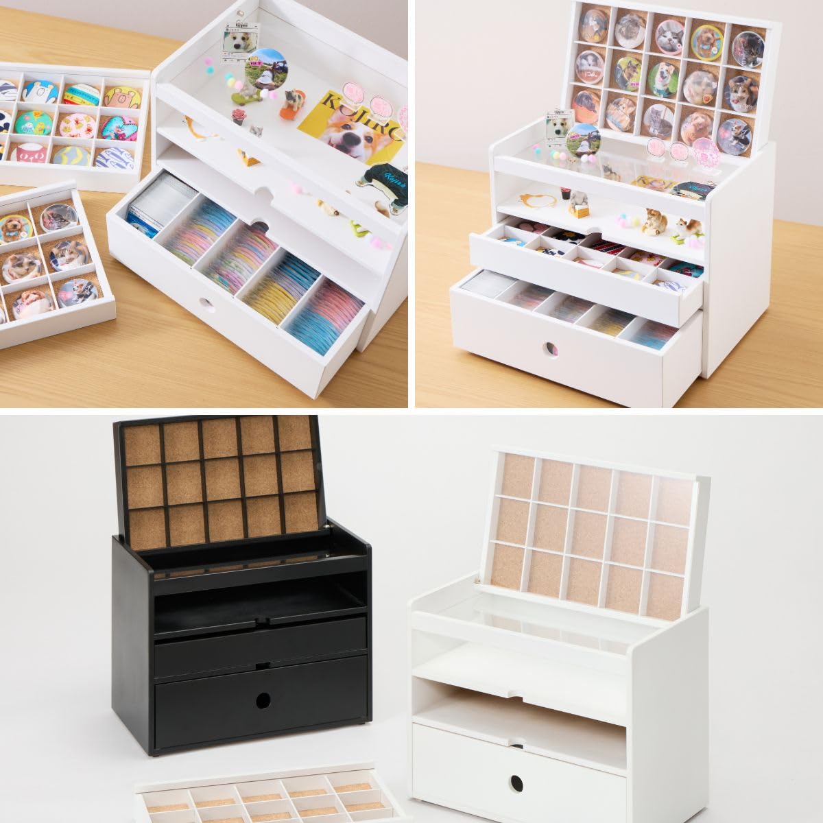 upside DO 推し活収納 iru イル 缶バッジ収納チェスト ホワイト 棚 upside DO 推し活収納 iru イル 缶バッジ収納チェスト ホワイト