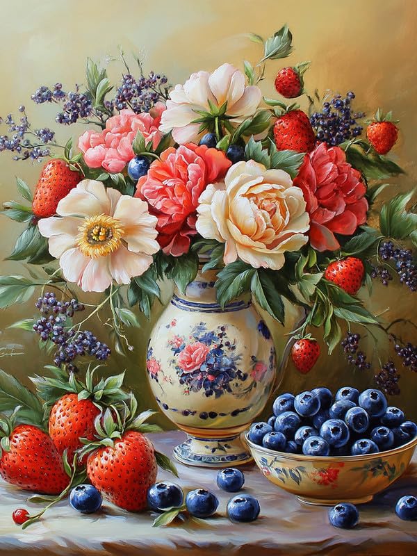 Diamond Painting 5D Fiori Acchiappasogni 30x40cm - Kit Quadro Con Diamantini Rotondi Full Strass Per Adulti E Bambini - Decorazione Casa Fai Da Te