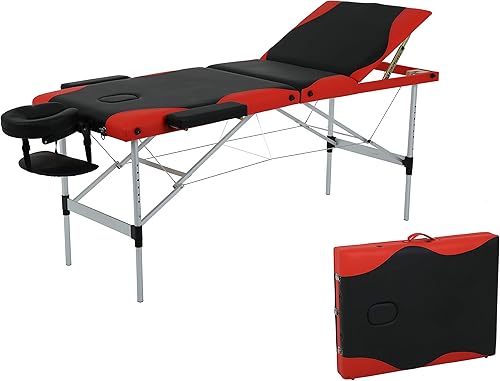 Mesas de masaje portátiles de 73 pulgadas, mesa de tatuaje de aluminio de altura ajustable, cama de spa portátil de 3 mesas quiroprácticas plegables