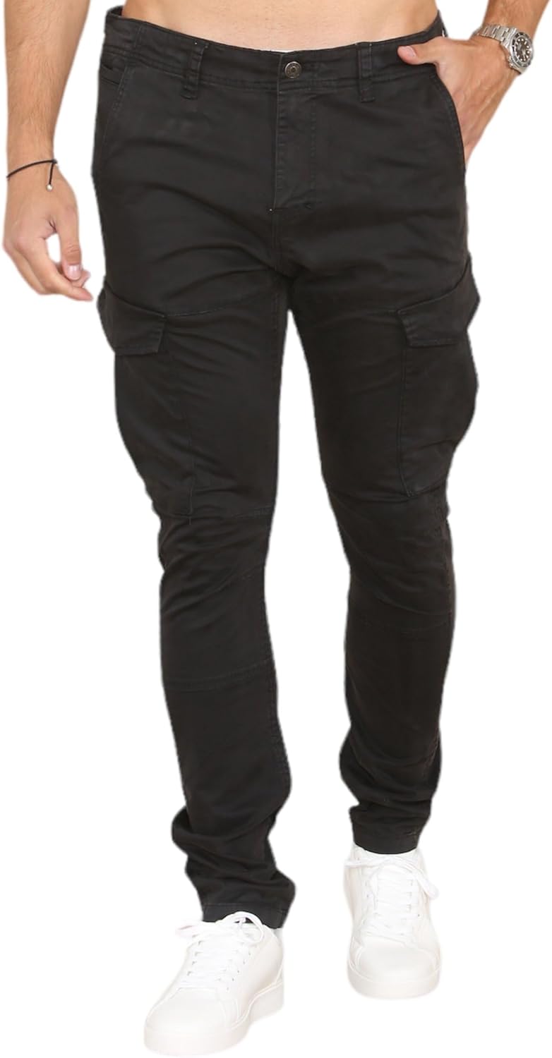 Soroor Cargo Pants for Men, Slim Fit Tapered Mens Cargo Pants, Tactical Pant for Men Work & Utility | Stretch Sateen Cotton