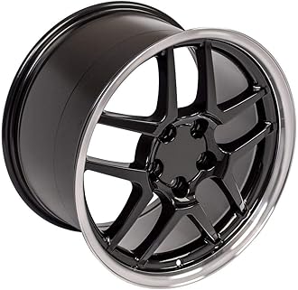 OE Wheels CV04 18 Inch Rim Fits Corvette C5 Z06 Style 5x120.65 18x10.5 Gloss Black Machined Lip - Hollander 5124 (1)