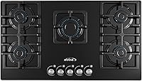 Vista 1 de ABBA - Placa de cocina de gas de 36 pulgadas con 5 quemadores sellados, superficie de vidrio templado con quemadores SABAF, estufa de gas natural