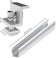 Vista 5 de Riel de montaje de panel solar, conector de riel solar de aluminio para techo, soporte solar, kit de montaje de techo solar para techo de metal