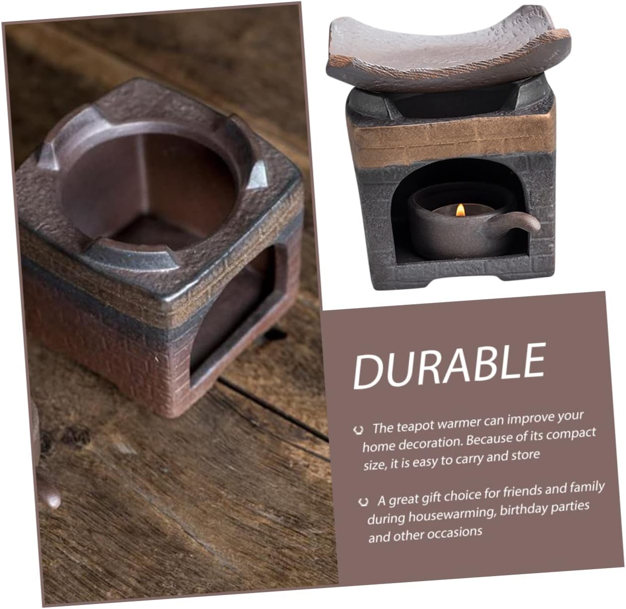 Ceramic Teapot Warmer Retro Style Heat Resistant Tea Warmer for Home Office Use Tea Tool Decor for and Shop