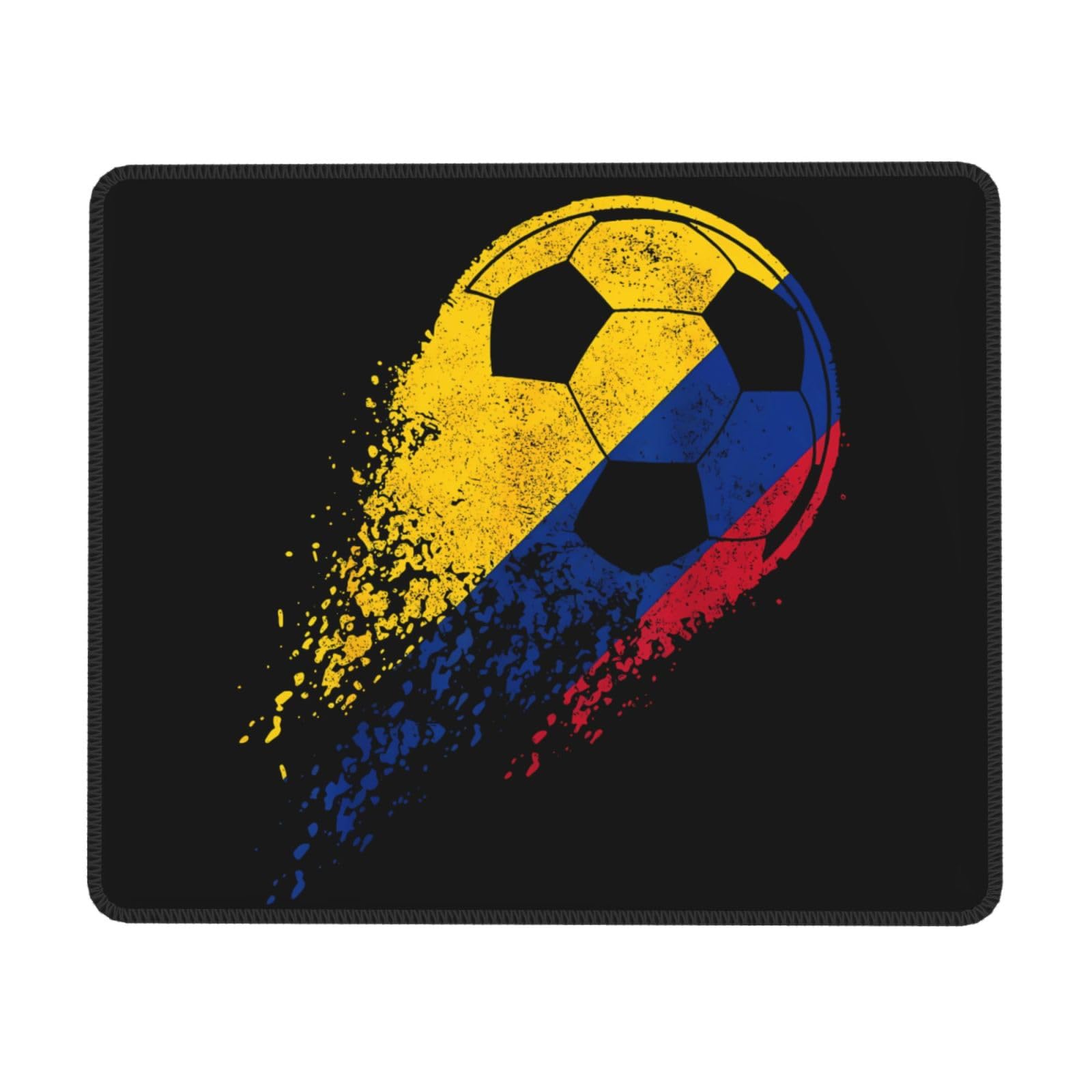 KOSUES Colombia Soccer Colombian Flag Pride Soccer Player Portable Gaming Desk Mouse Pad Square Small Mouse Mat Non-Slip Rubber Base Computer Mousepad