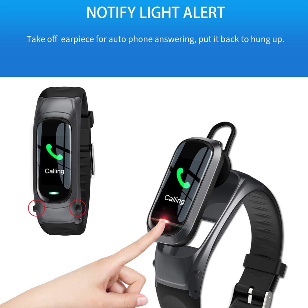 Inteligentne zegarki 2 w 1 Inteligentna bransoletka Bezprzewodowy zestaw słuchawkowy Bluetooth Combo Bieganie Muzyka Opaska na nadgarstek Słuchawki Tętno Ciśnienie krwi Fitness Tracker Złoty (złoty)
