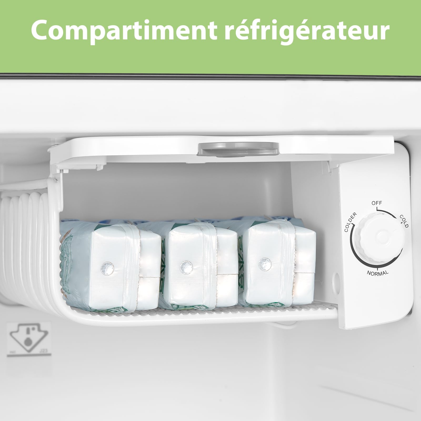 Comfee' RCD50BL2EURT(E) Mini Réfrigérateur Monoporte 47L Design Rétro Noir