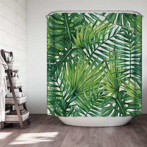 Famibay Mould Proof Fabric Shower Curtain for Bath Waterproof Bathroom Curtain with Hooks (3D-Rainforest) - Image 6