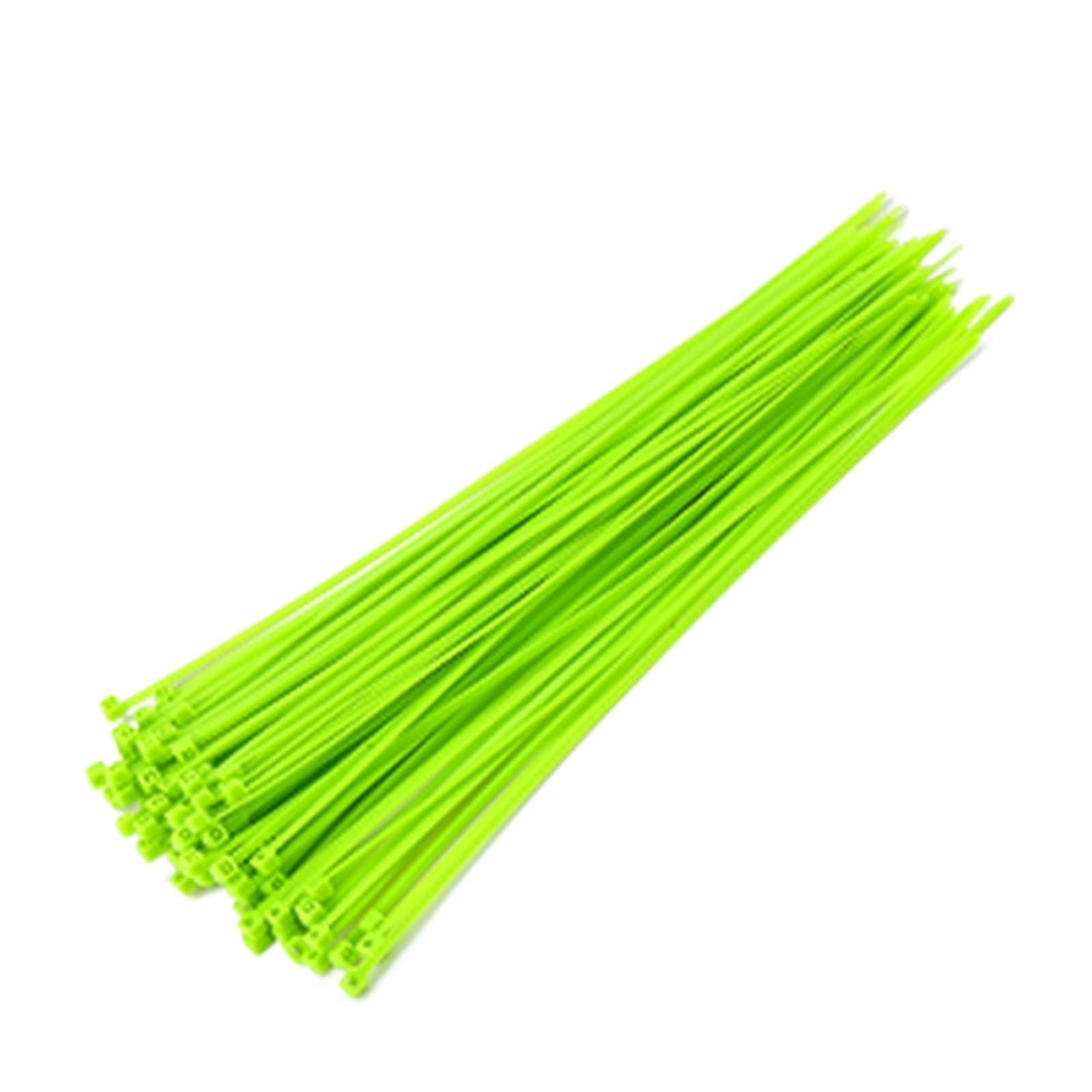 Nylon Cable Tie Buckle， Cable Ties 100 Pcs Multicolor Nylon Self-Locking 3x100-200mm 4x150-200mm(Pale Green,3x100mm)